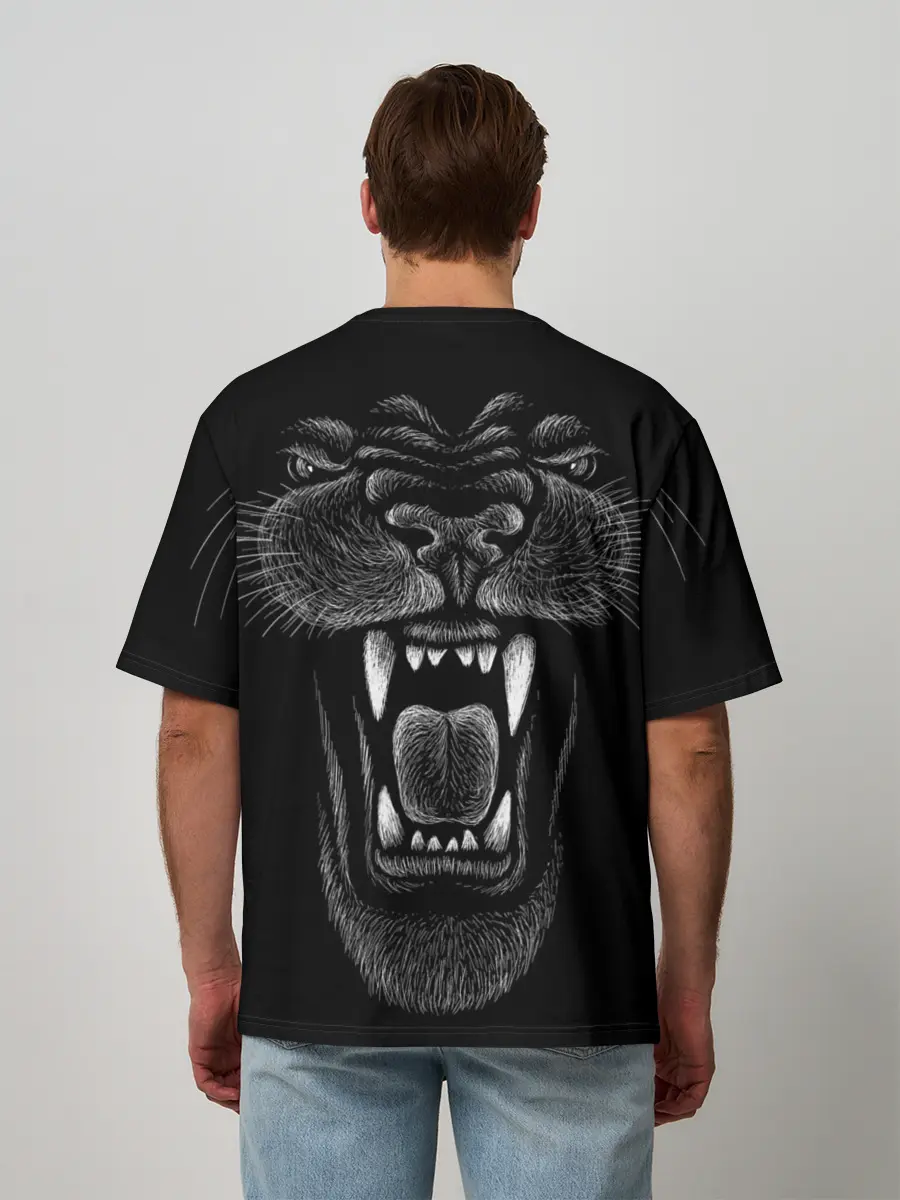 Мужская футболка оверсайз / Черная пантера