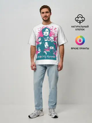 Мужская футболка оверсайз / Игра в кальмара: лучшие игроки