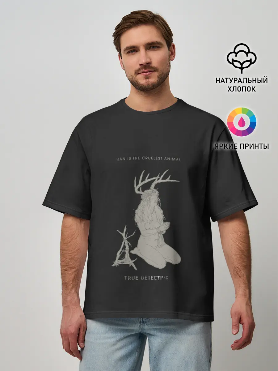Мужская футболка оверсайз / TRUE DETECTIVE