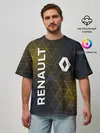 Мужская футболка оверсайз / RENAULT РЕНО ЖЕЛТАЯ ГЕОМЕТРИЯ