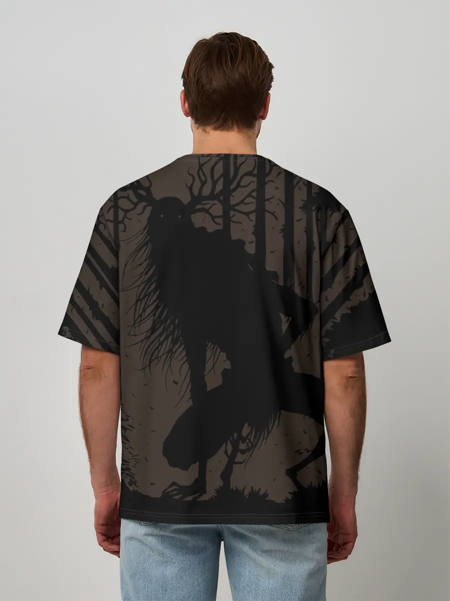 Мужская футболка оверсайз / Зубастая тыква на Хэллоуин