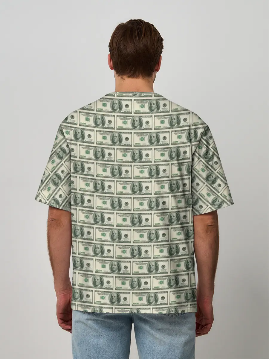 Мужская футболка оверсайз / Доллары