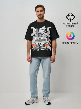 Мужская футболка оверсайз / Команда Метал Крошек