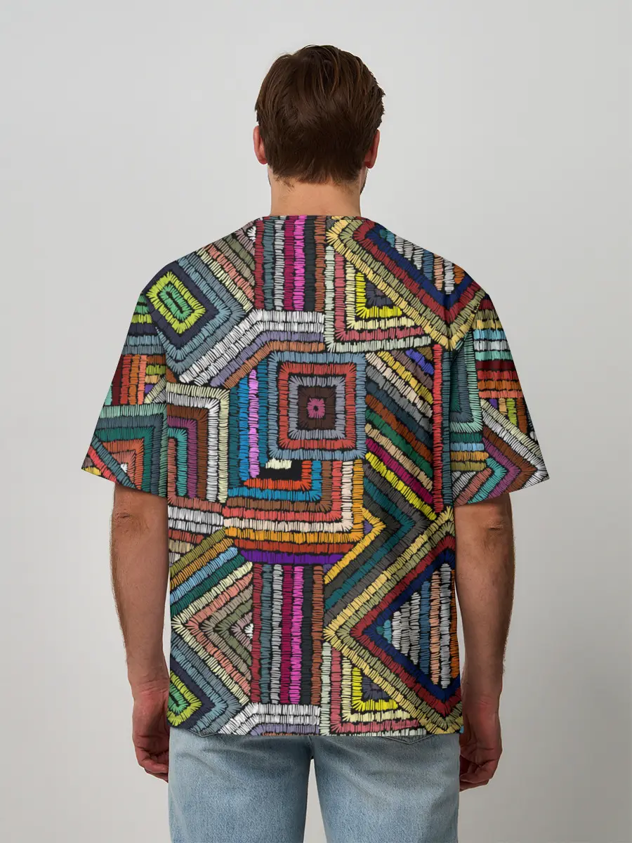 Мужская футболка оверсайз / Этнический орнамент