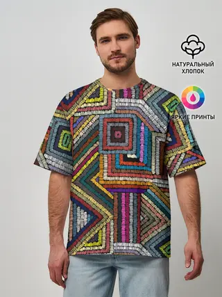 Мужская футболка оверсайз / Этнический орнамент