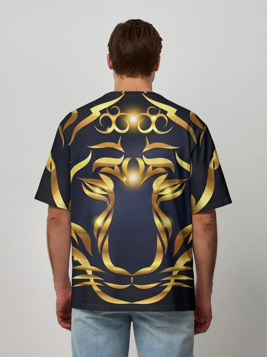 Мужская футболка оверсайз / Золотой символ года Тигр