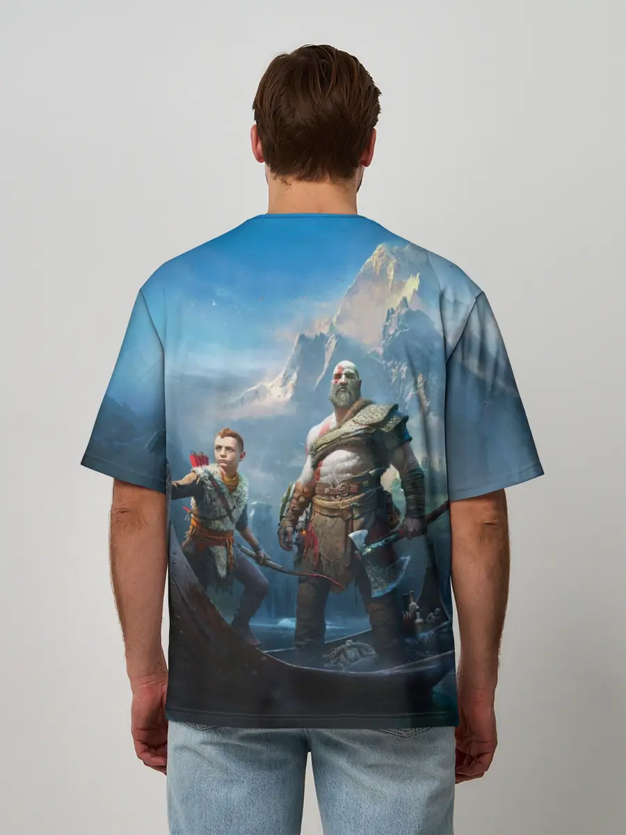 Мужская футболка оверсайз / God of War