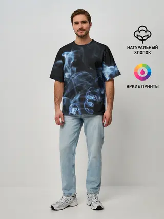 Мужская футболка оверсайз / ДЫМ