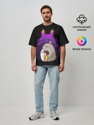 Мужская футболка оверсайз / Тоторо и Сатсуки