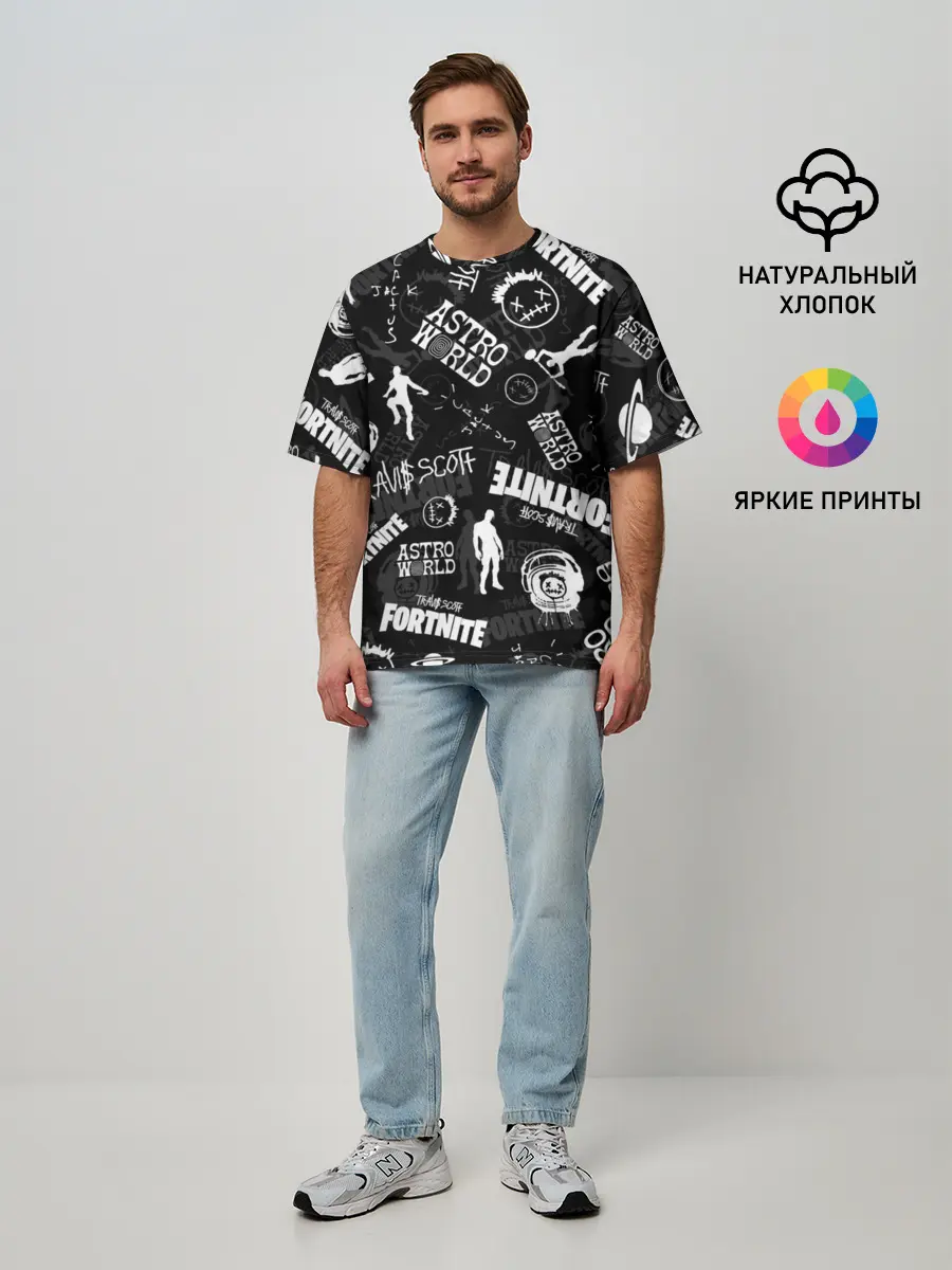 Мужская футболка оверсайз / TRAVIS SCOTT+FORTNITE
