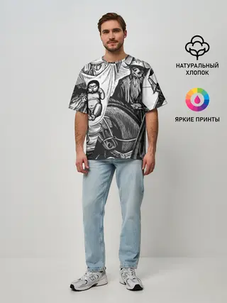 Мужская футболка оверсайз / ЭПОС МАНАС
