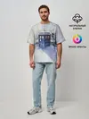 Мужская футболка оверсайз / ТАРДИС В СНЕГУ