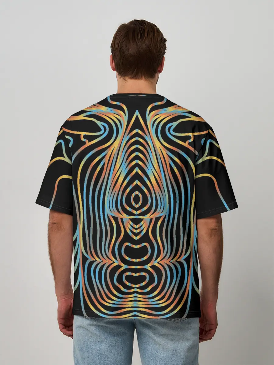 Мужская футболка оверсайз / Неоновое свечение