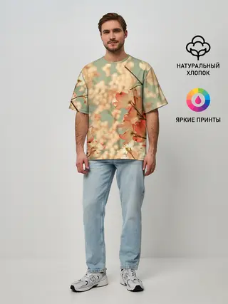 Мужская футболка оверсайз / Flowers