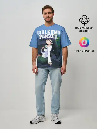 Мужская футболка оверсайз / Girls und Panzer