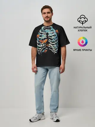 Мужская футболка оверсайз / Ребра из Воды