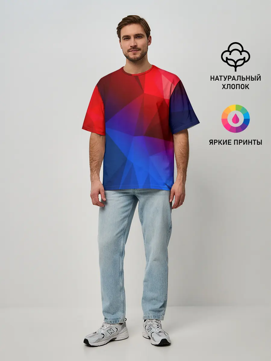 Мужская футболка оверсайз / RED&BLUE