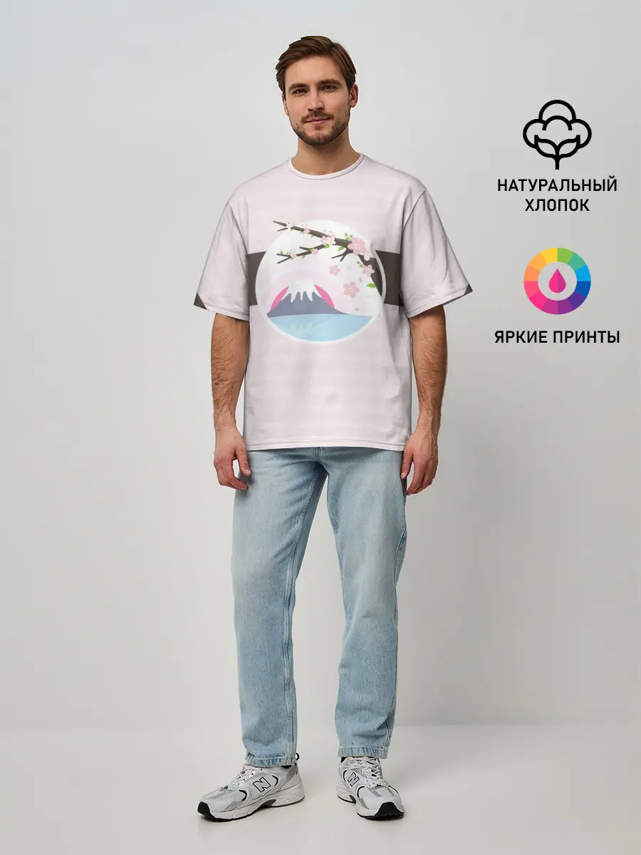 Мужская футболка оверсайз / Сакура | Sakura