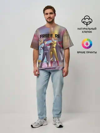 Мужская футболка оверсайз / FREEFIRE | САЙТАМА