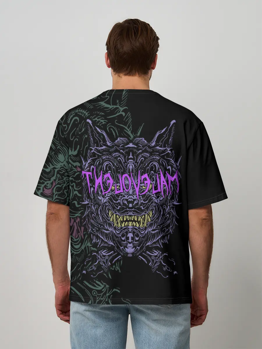 Мужская футболка оверсайз / MALEVOLENT / ANGRY DOG