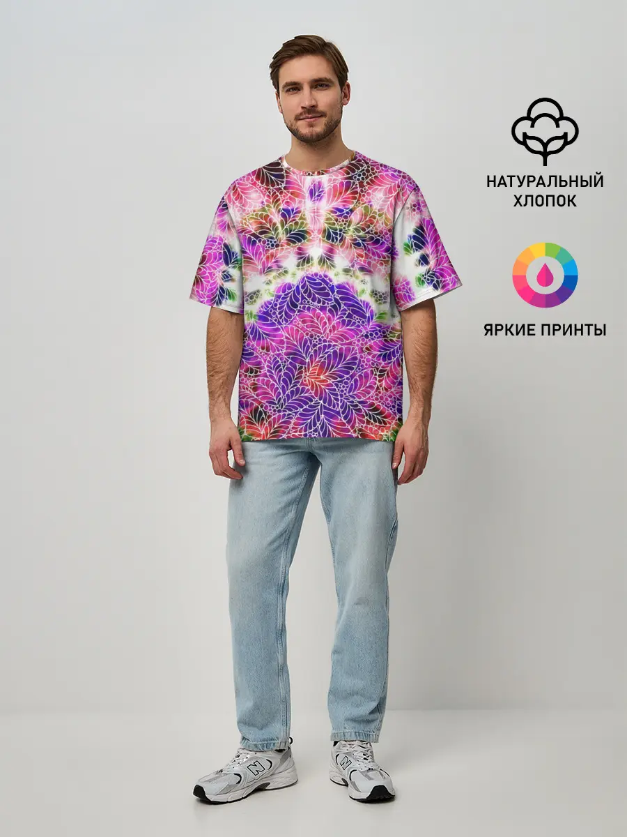 Мужская футболка оверсайз / Тай-дай