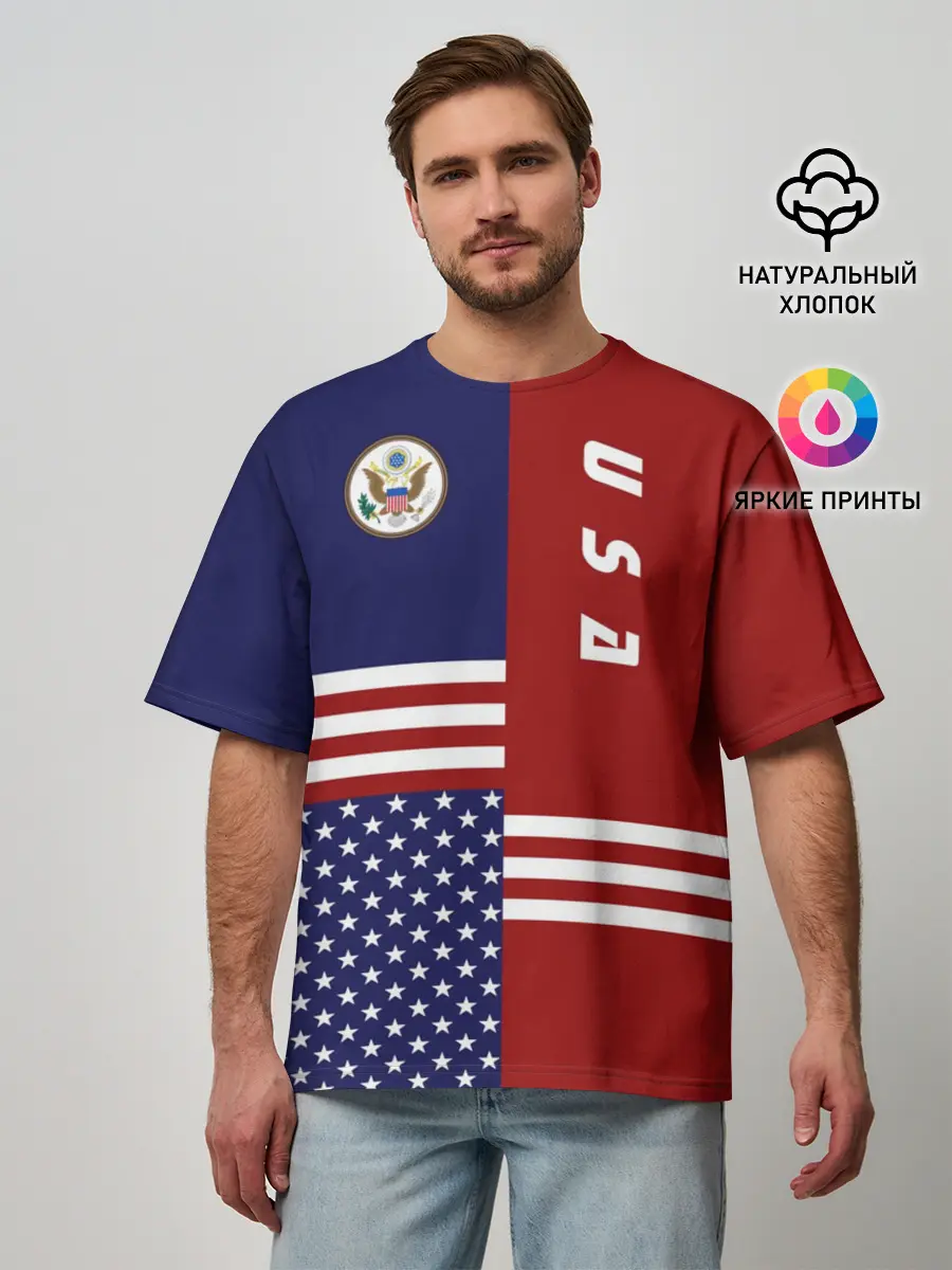 Мужская футболка оверсайз / USA
