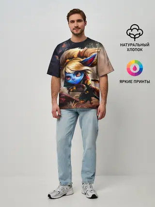 Мужская футболка оверсайз / Поппи Хранительница молота