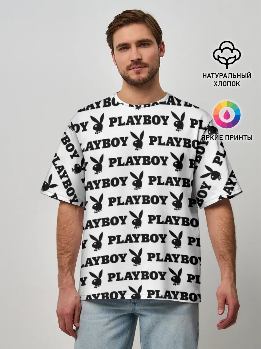 Мужская футболка оверсайз / PLAYBOY | ПЛЕЙБОЙ