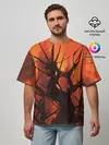 Мужская футболка оверсайз / ДРЕВО ХАОС 3D