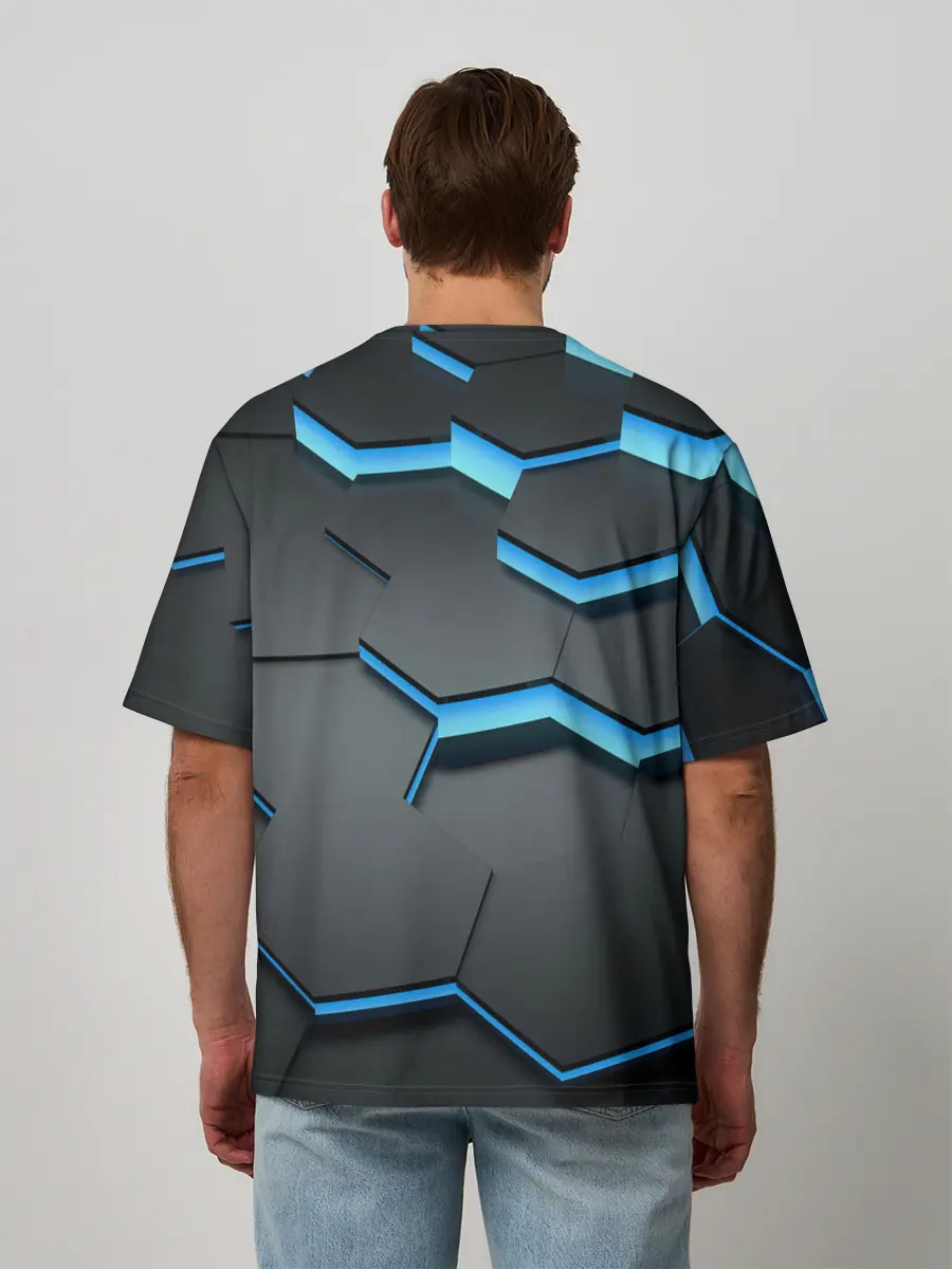 Мужская футболка оверсайз / 3D Плиты