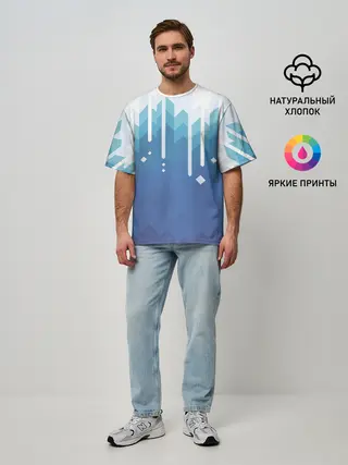 Мужская футболка оверсайз / Пиксельные сливки