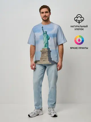 Мужская футболка оверсайз / Статуя свободы