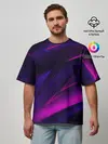 Мужская футболка оверсайз / GEOMETRY STRIPES NEON