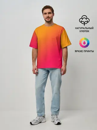 Мужская футболка оверсайз / ГРАДИЕНТ И НИЧЕГО ЛИШНЕГО