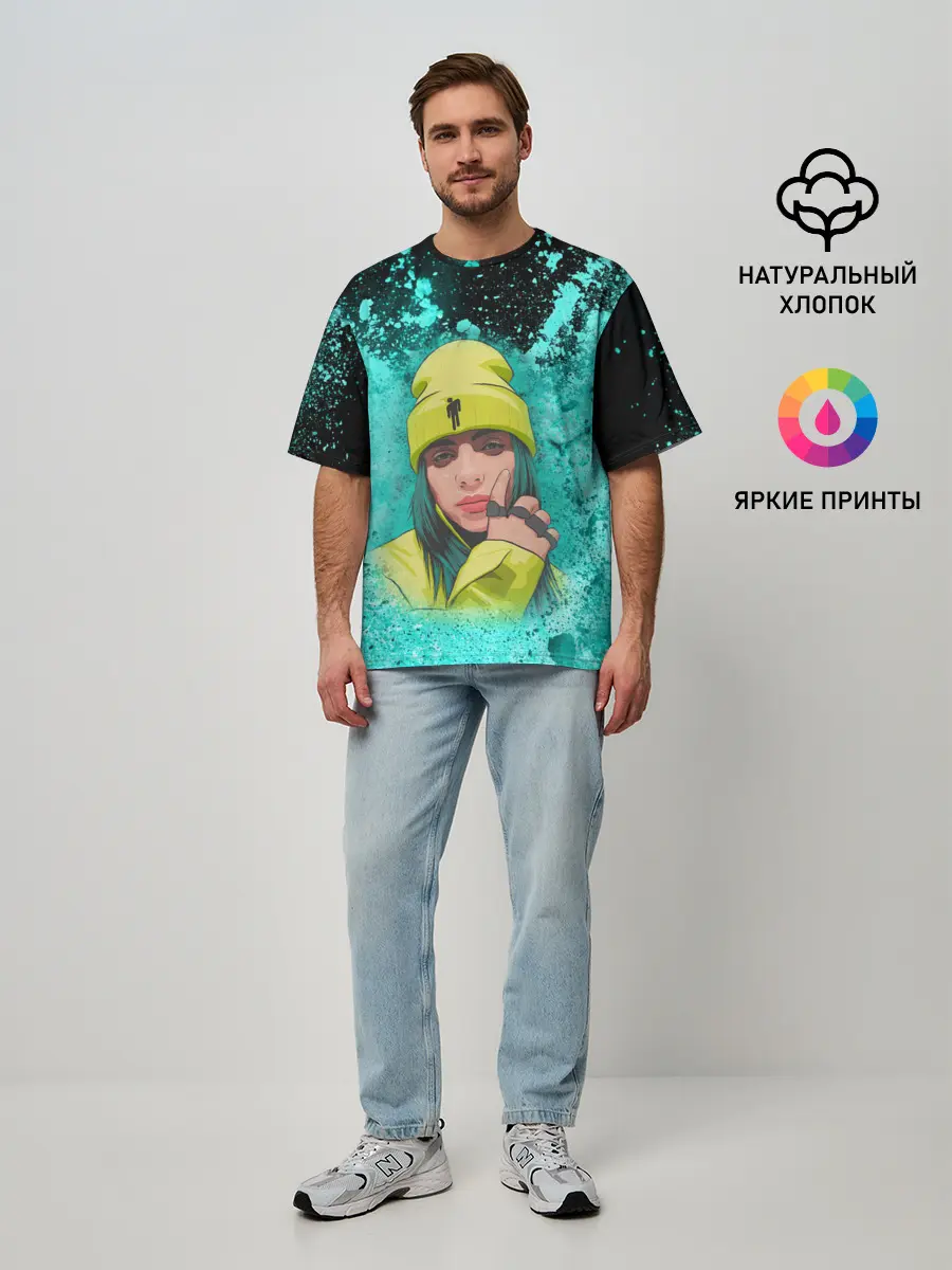 Мужская футболка оверсайз / BILLIE EILISH | БИЛЛИ АЙЛИШ