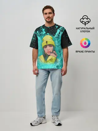 Мужская футболка оверсайз / BILLIE EILISH | БИЛЛИ АЙЛИШ