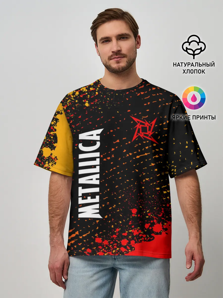 Мужская футболка оверсайз / METALLICA / МЕТАЛЛИКА