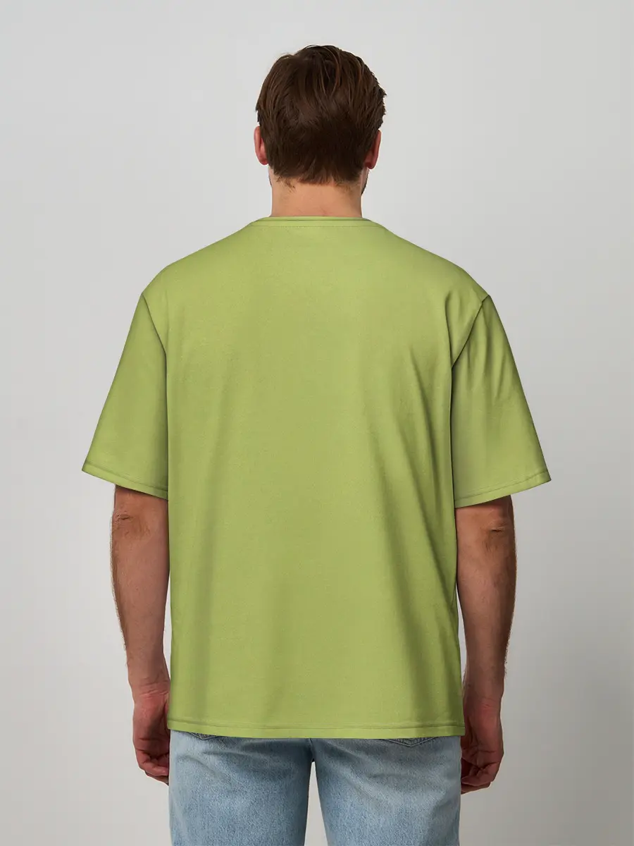 Мужская футболка оверсайз / Кот и цветы