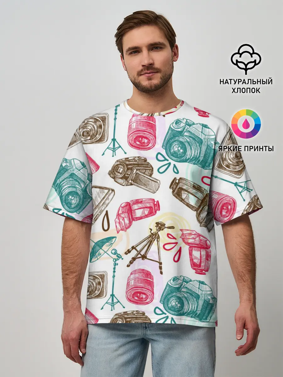 Мужская футболка оверсайз / Блогер