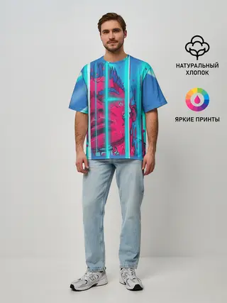 Мужская футболка оверсайз / Сайонара бой