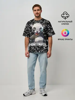 Мужская футболка оверсайз / Fortnite | Panda