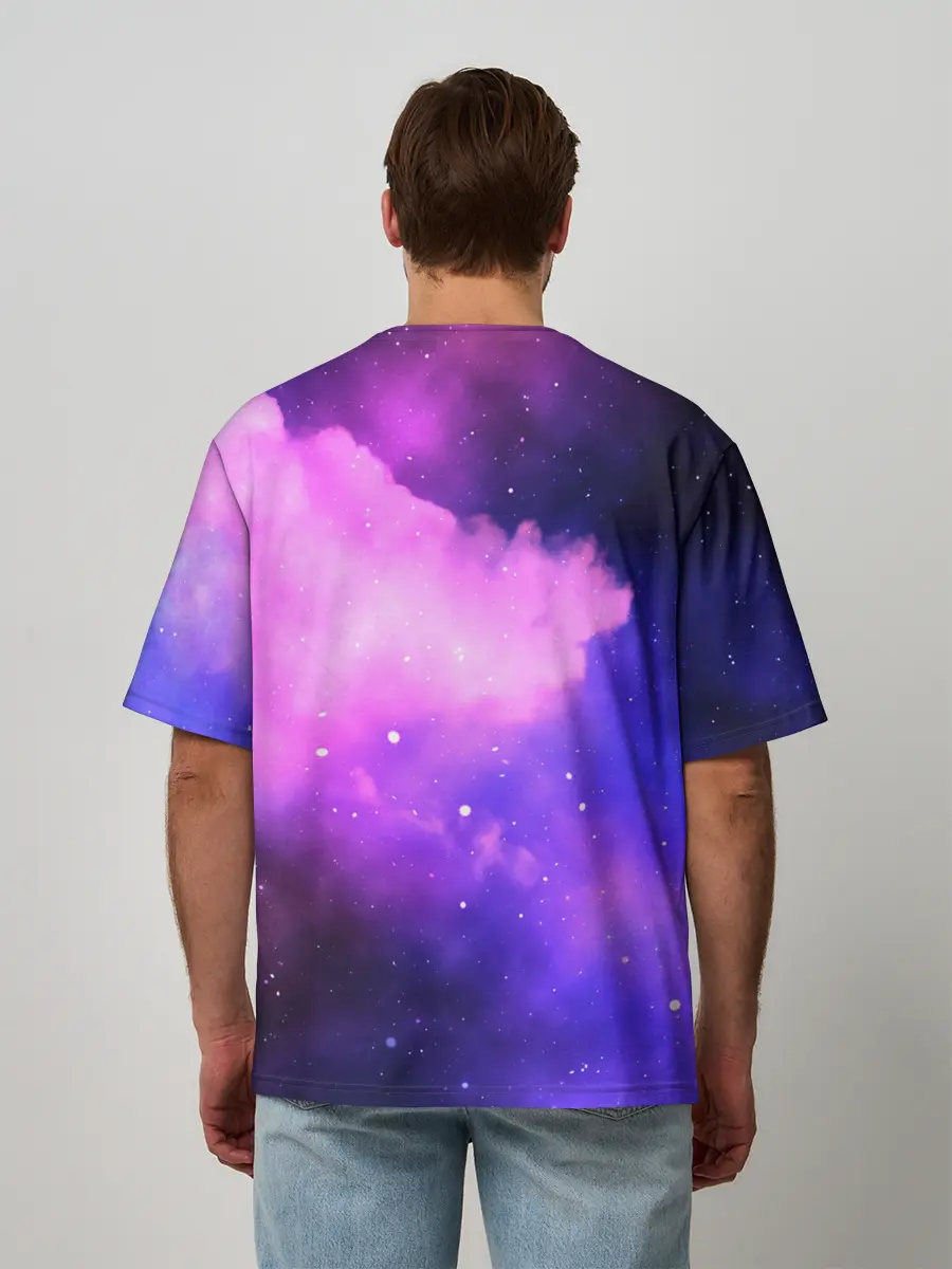 Мужская футболка оверсайз / космос