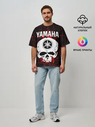 Мужская футболка оверсайз / YAMAHA / ЯМАХА / МОТОСПОРТ