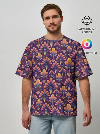Мужская футболка оверсайз / Абстрактные узоры