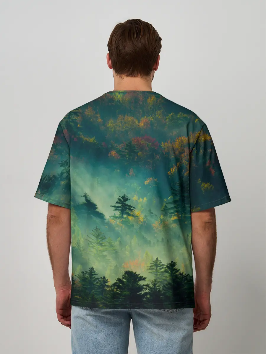 Мужская футболка оверсайз / ПРИРОДА МОЙ ХРАМ