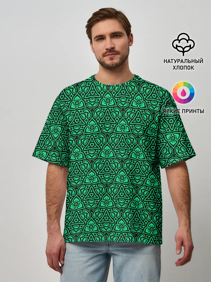Мужская футболка оверсайз / Абстрактный узор Калейдоскоп
