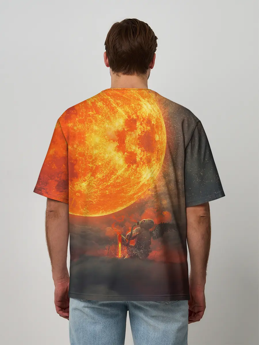 Мужская футболка оверсайз / РАДИАЦИОННОЕ СОЛНЦЕ