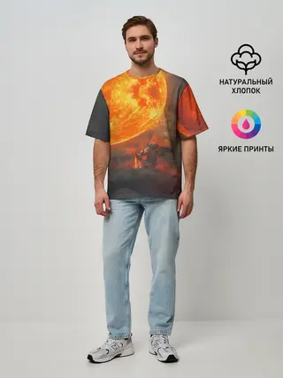 Мужская футболка оверсайз / РАДИАЦИОННОЕ СОЛНЦЕ