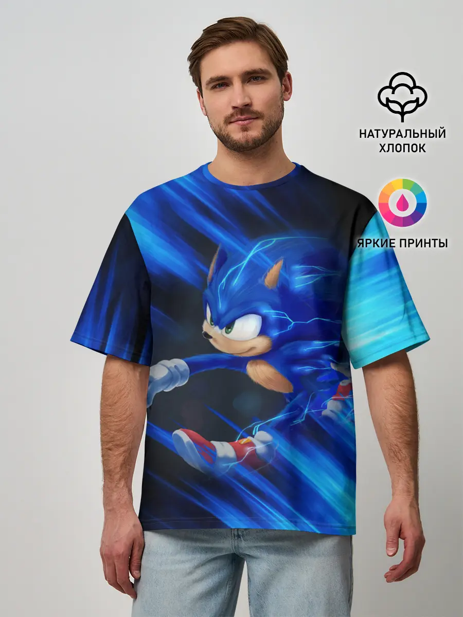 Мужская футболка оверсайз / SONIC | СОНИК