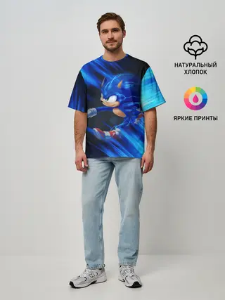 Мужская футболка оверсайз / SONIC | СОНИК